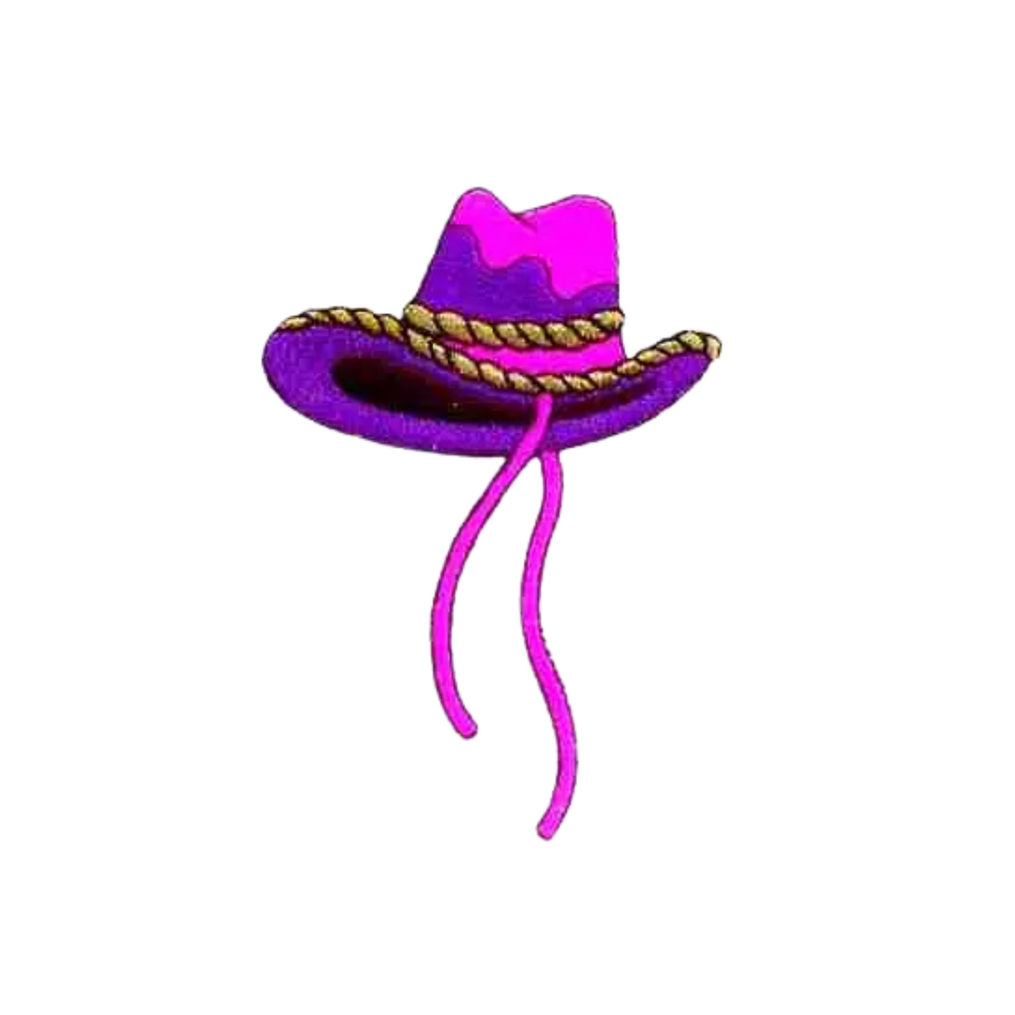 Purple & Pink Cowgirl Hat Western (3-Pack) Iron On Patch