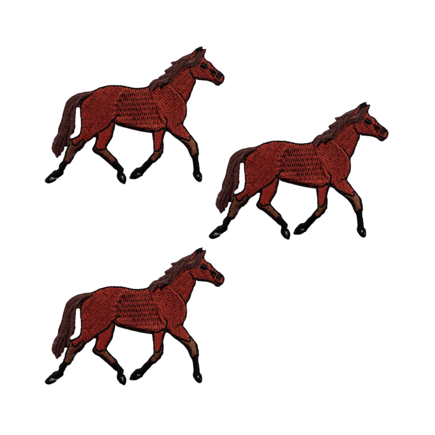 Trotting Equestrian Horse (3-Pack) Iron On Patch