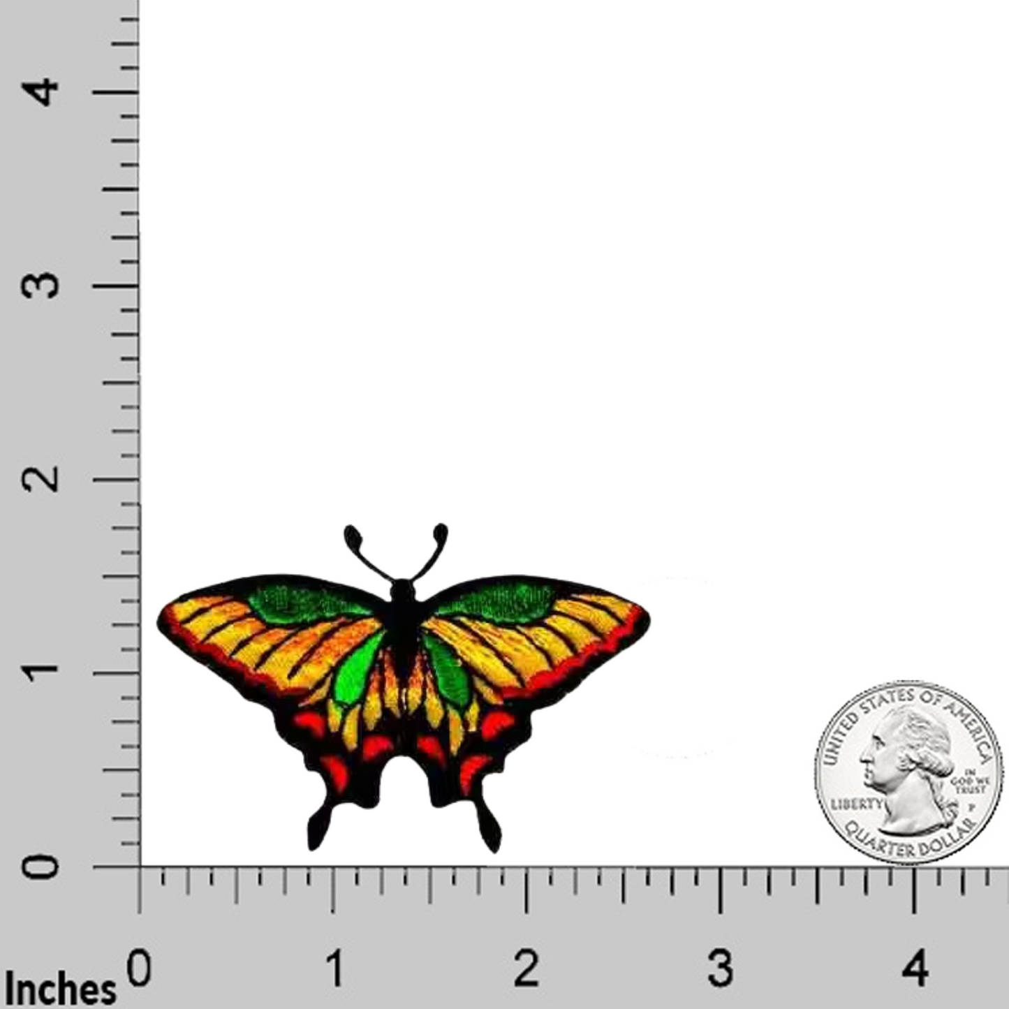 Brightly Colored Swallowtail Butterfly (3 Pack) Iron On Patch