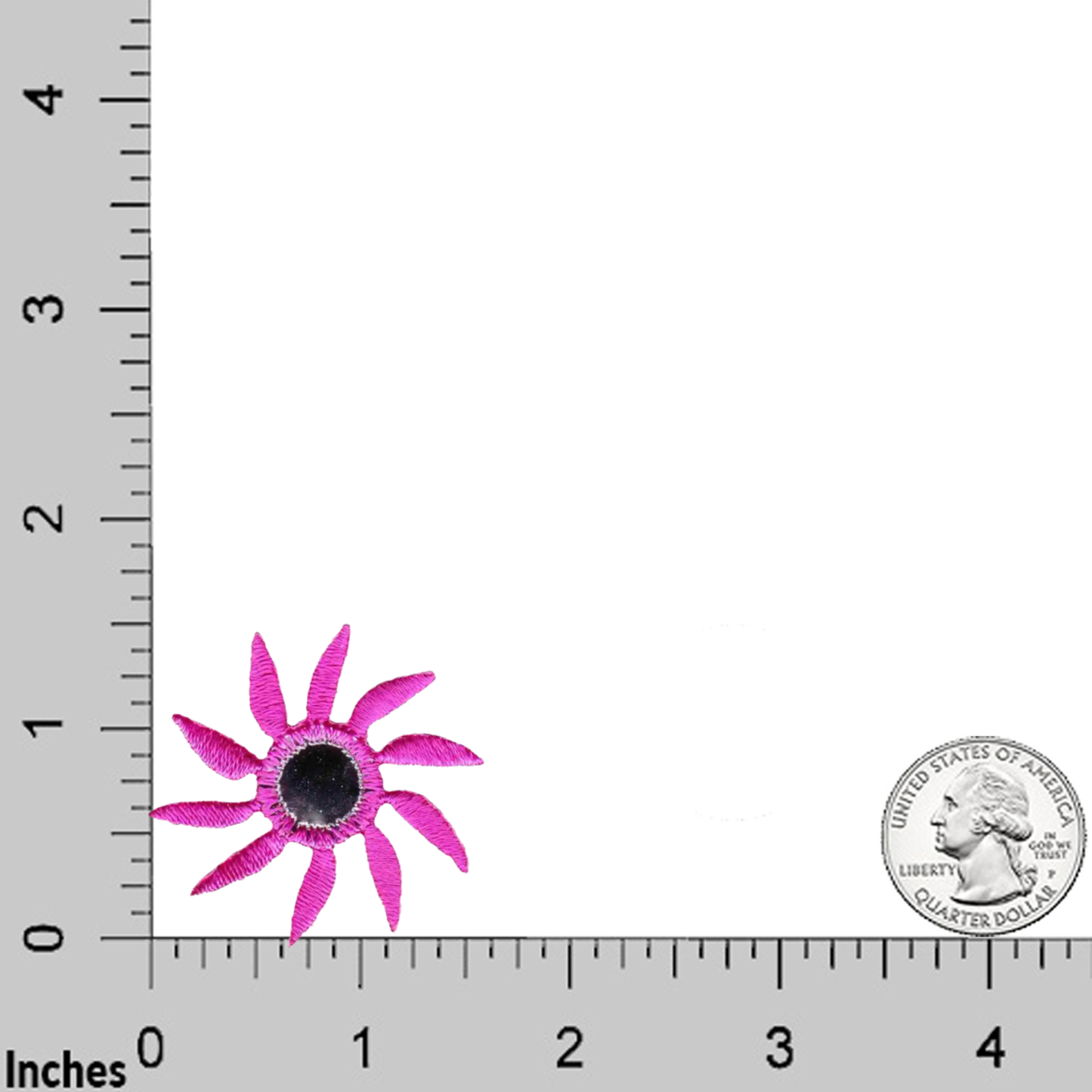 Mirrored Spiral Flower (4-Pack) Iron On Patch - Pink