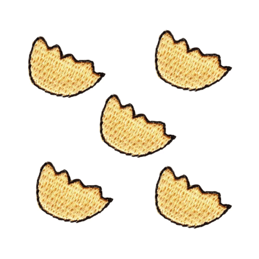 Broken Half Chicken Egg Shell Patches (5-Pack) Embroidered Iron On Patch