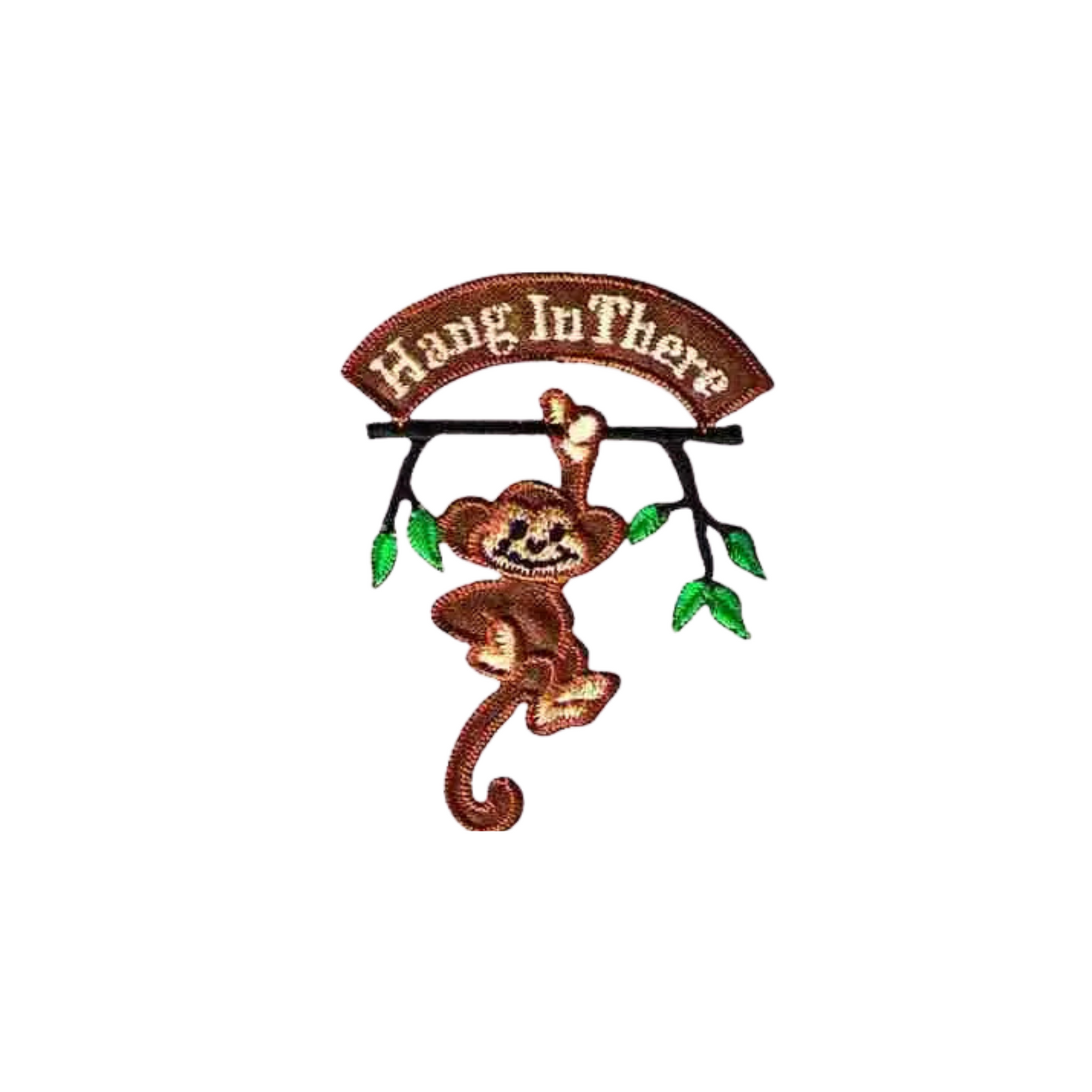 Monkey "Hang in There"  Embroidered (3-Pack) Iron On Patch