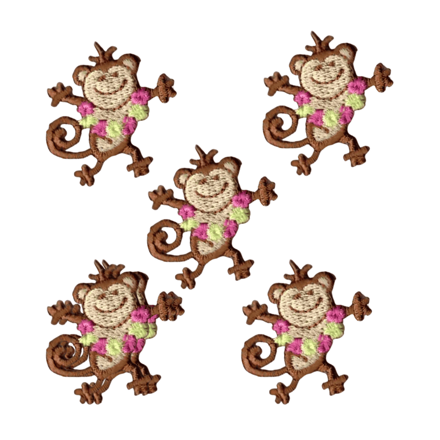 Dancing Monkey (5-Pack) Embroidered Animal Iron On Patch