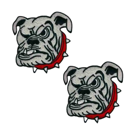 English Bulldog Face (2-Pack) Iron on Patch - Small