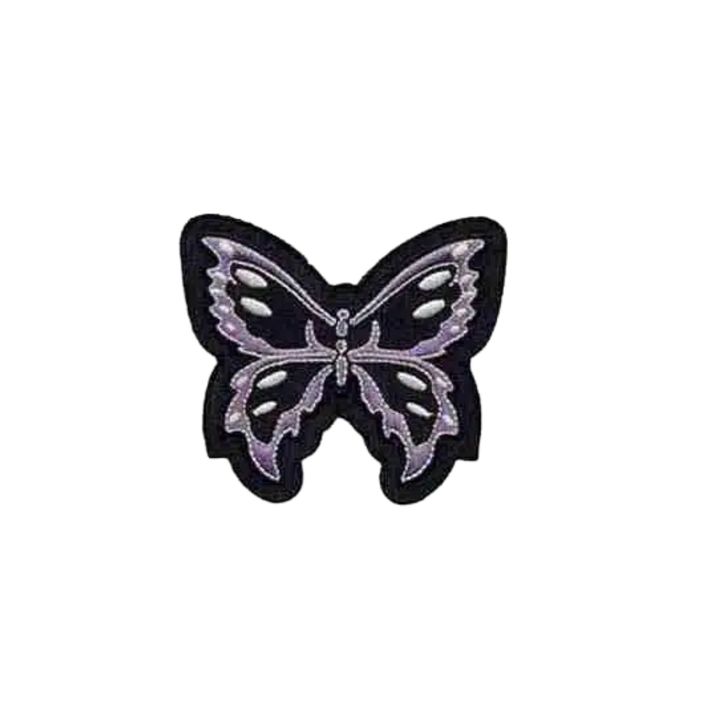 Black and Lavender Tribal Butterfly (3-Pack) Iron On Patch