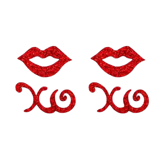 Glitter Lips & "XO" (2-Pack) Iron On Patch