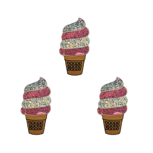 Sparkling Ice Cream Cone (3-Pack) Iron On Patch