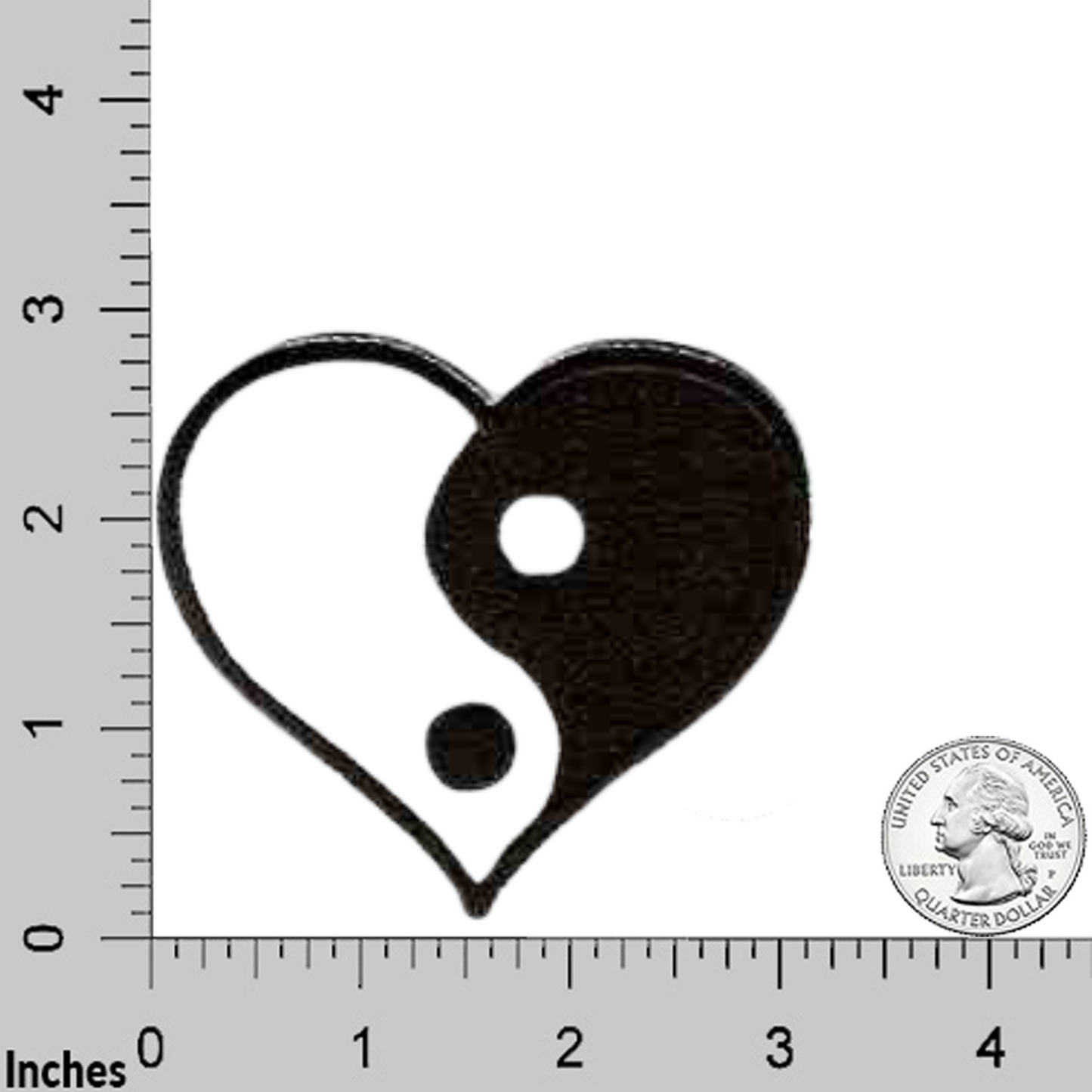 Yin Yang Heart (2-Pack) Iron On Patch