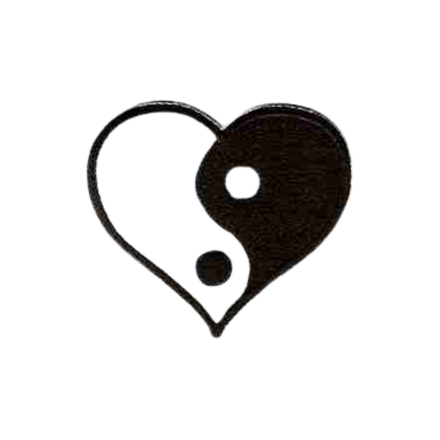 Yin Yang Heart (2-Pack) Iron On Patch
