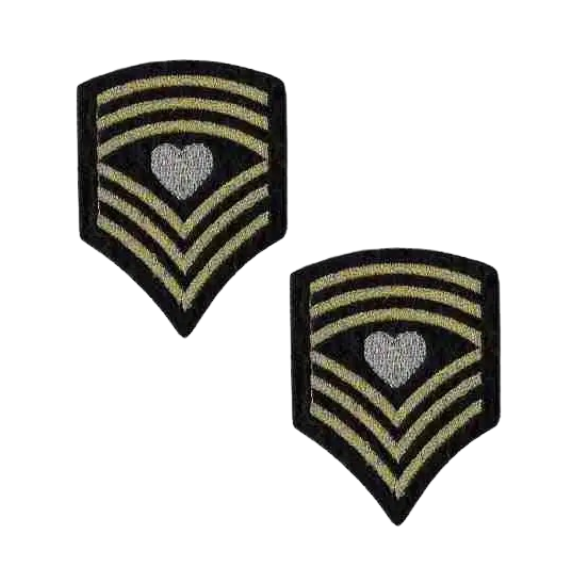Sergeant Heart Chevron (3-Pack) Patch - BLACK – Laughing Lizards