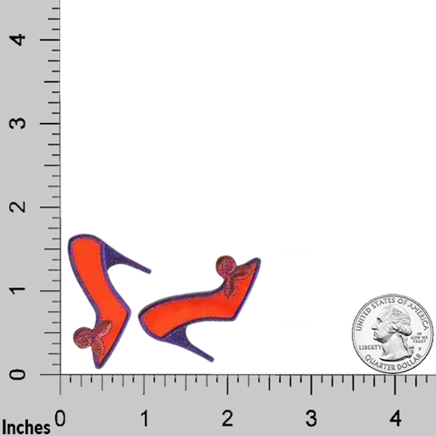 Red Hat Lady High Heeled Shoe (2-Pack) Iron On Patch: Right or Left
