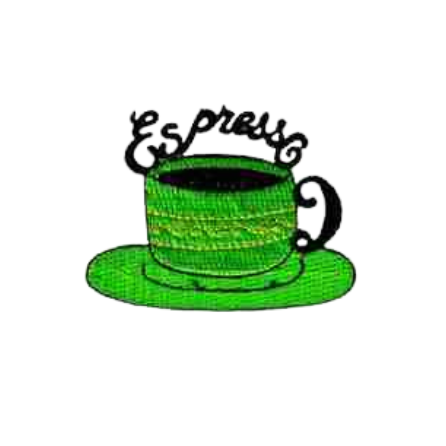 Cup of Espresso in Green (3-Pack) Iron On Patch