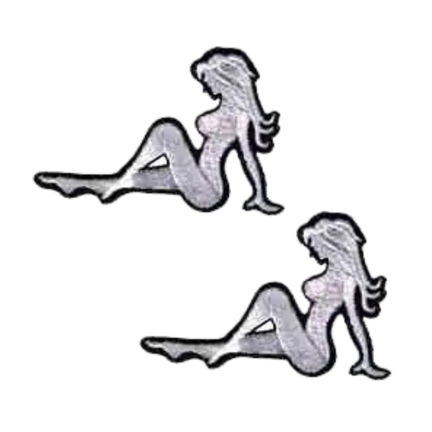 Sexy Embroidered Trucker Mudflap Girl (Left Facing) (2-Pack) Iron On Patch
