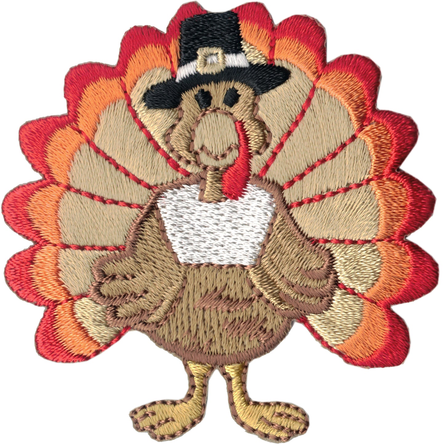 Turkey Patches (2-Pack) Thanksgiving Embroidered Iron on Patch Applique