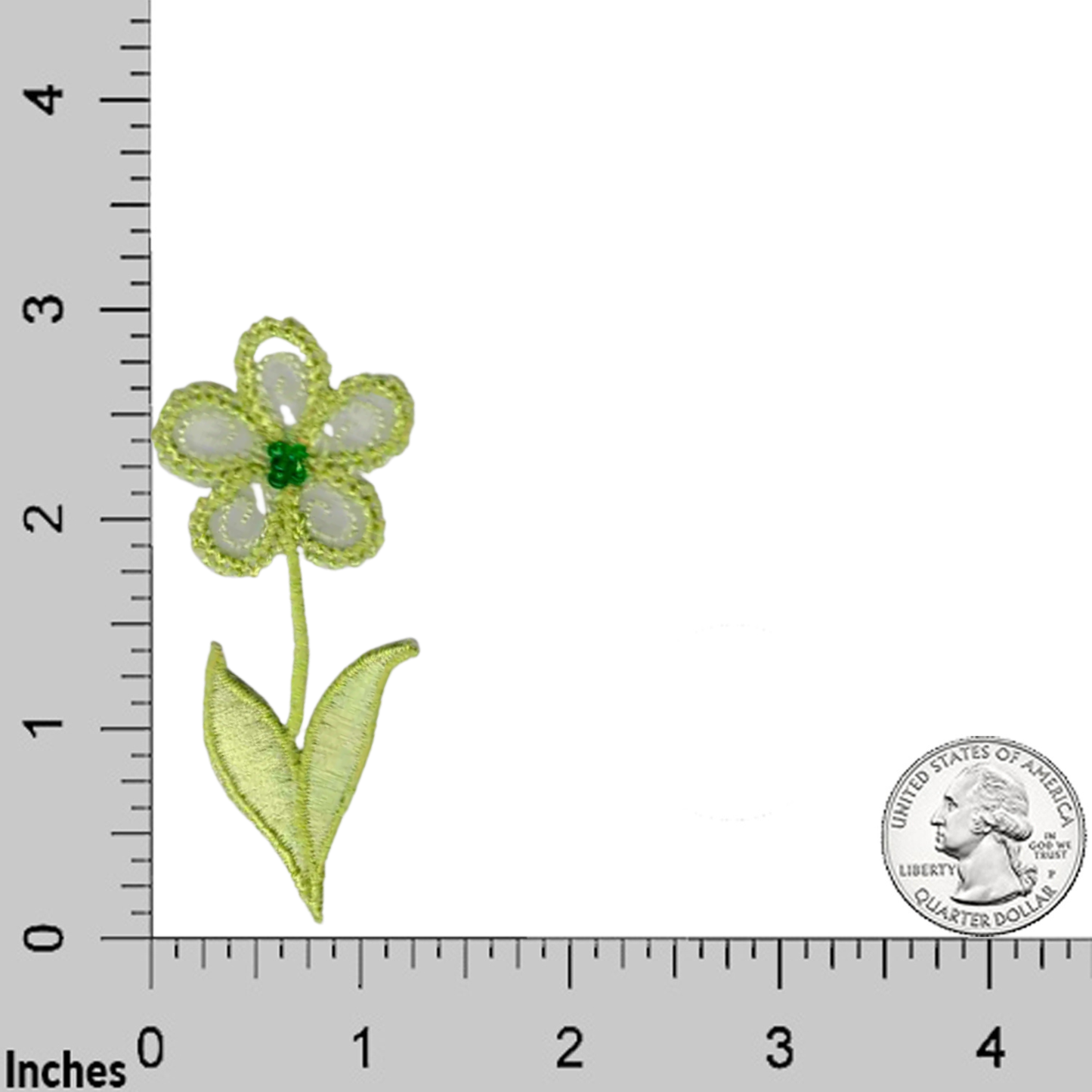 Green Flower (3-Pack) Iron on Patch