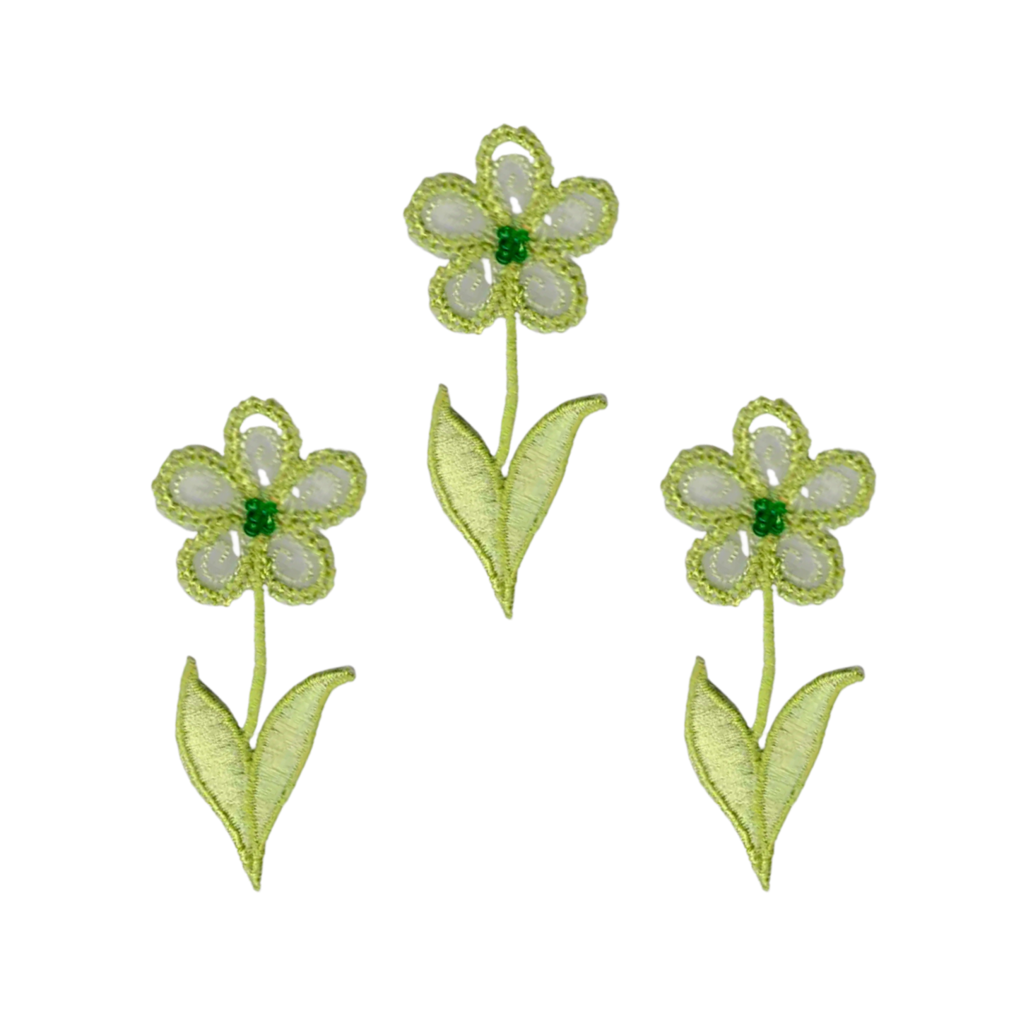 Green Flower (3-Pack) Iron on Patch