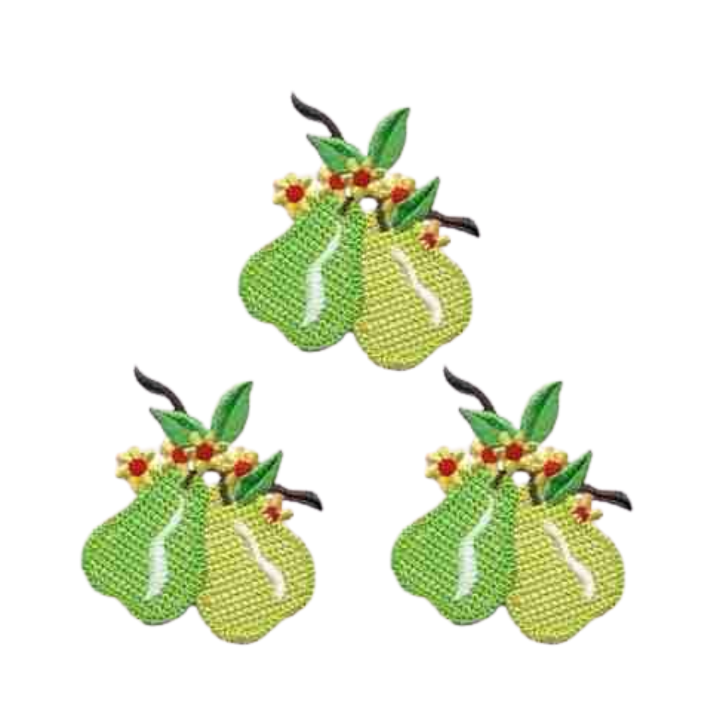 Two Crocheted Pears Fruit (3-Pack)Iron On Patch