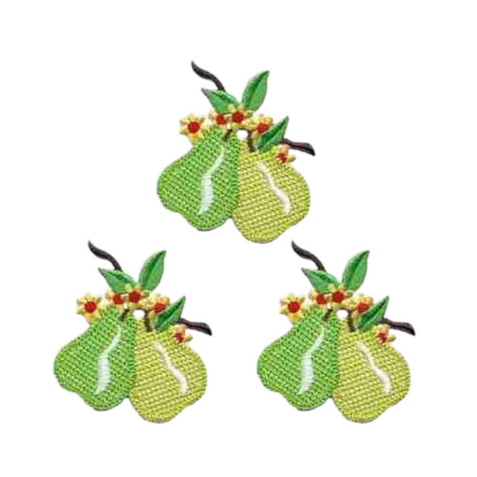 Two Crocheted Pears Fruit (3-Pack)Iron On Patch