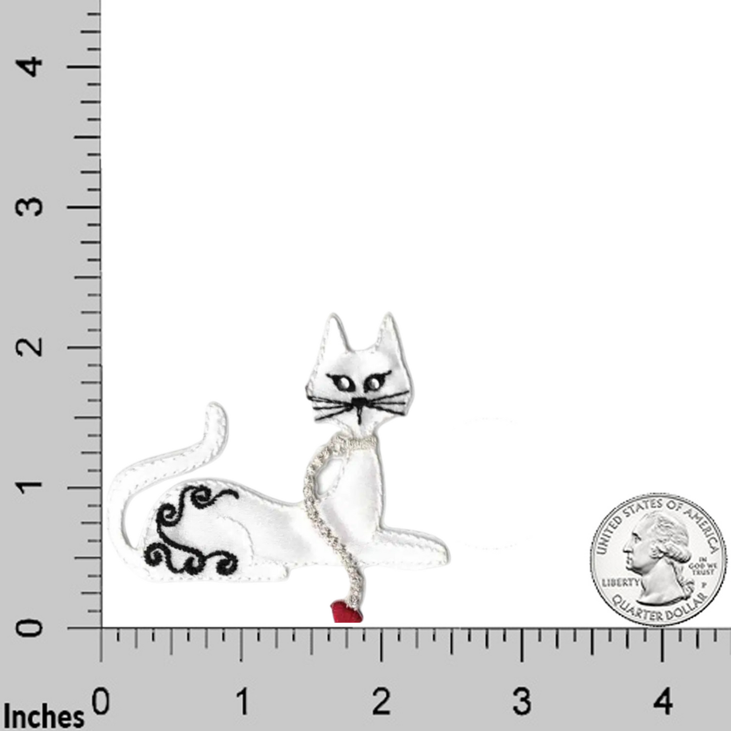 Satin Small White Cat (3-Pack) Iron On Patch