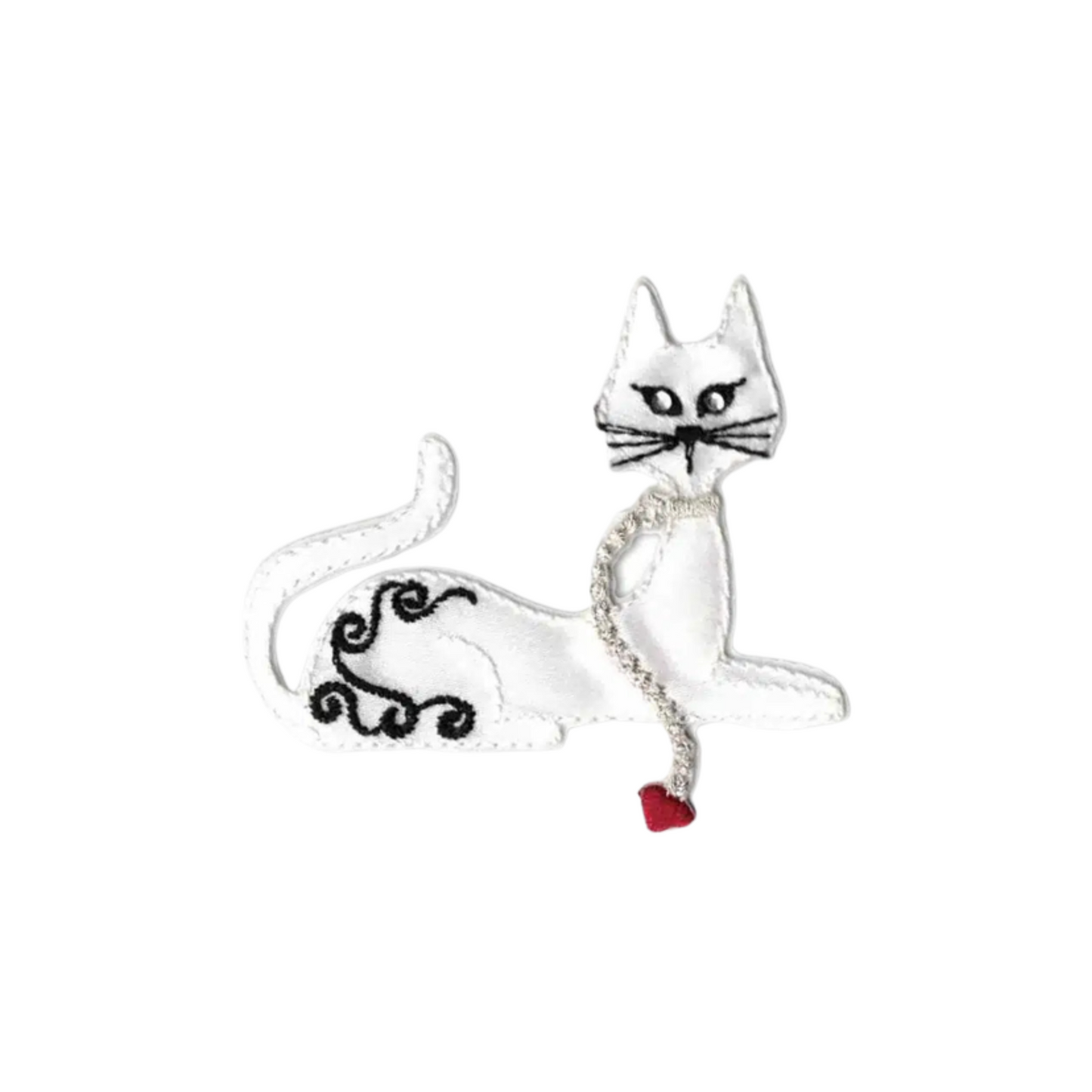 Satin Small White Cat (3-Pack) Iron On Patch