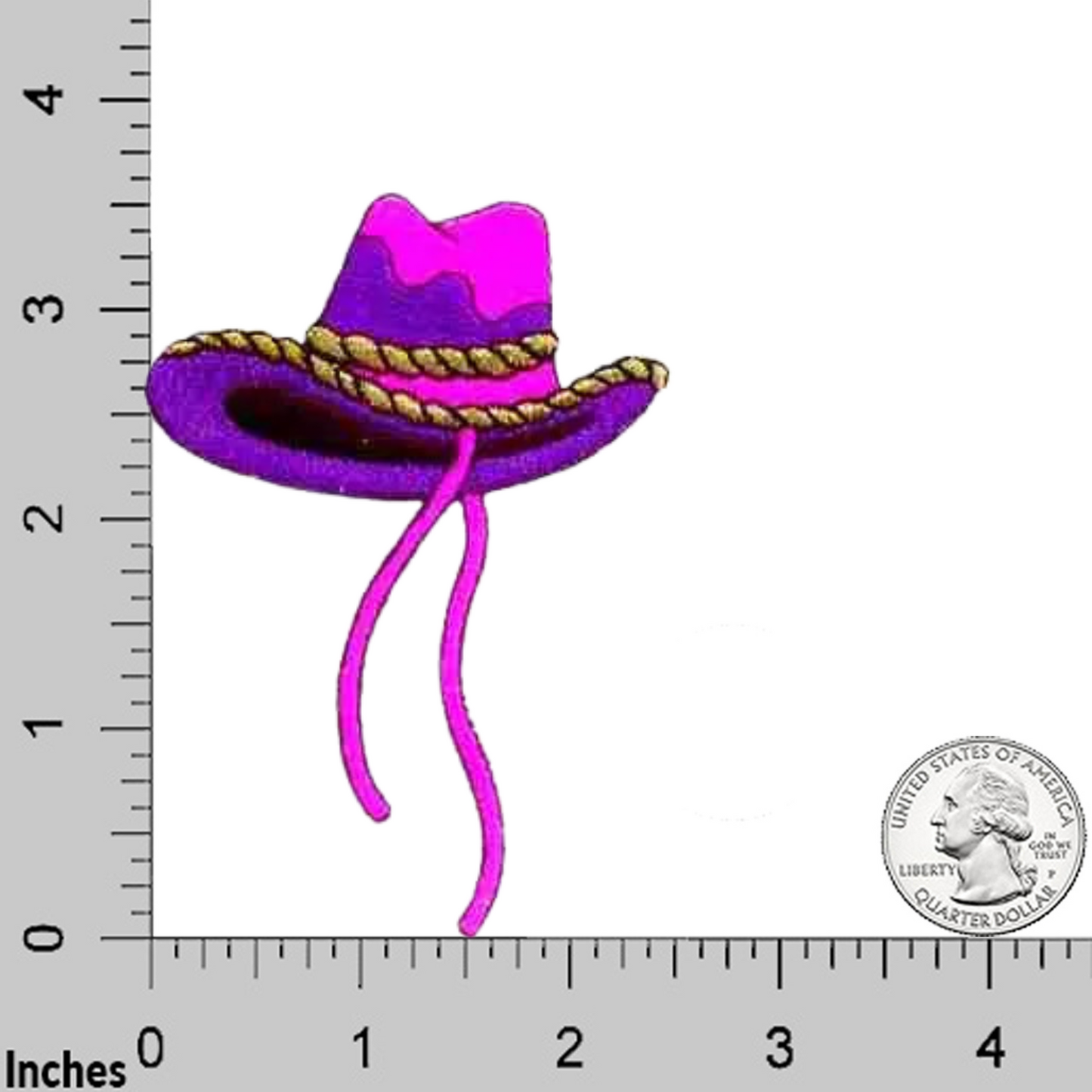 Purple & Pink Cowgirl Hat Western (3-Pack) Iron On Patch
