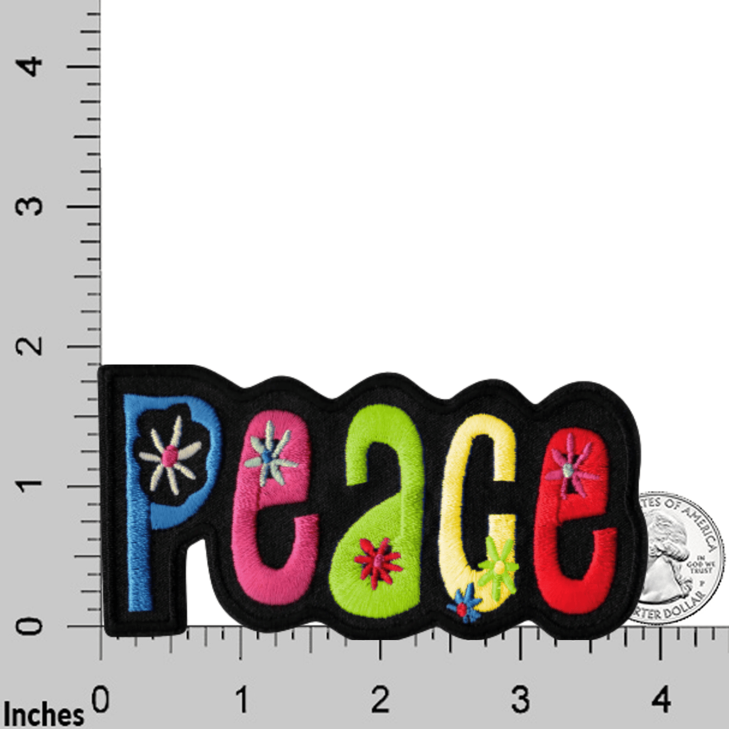 Peace With Flowers (2-Pack) Iron On Patch