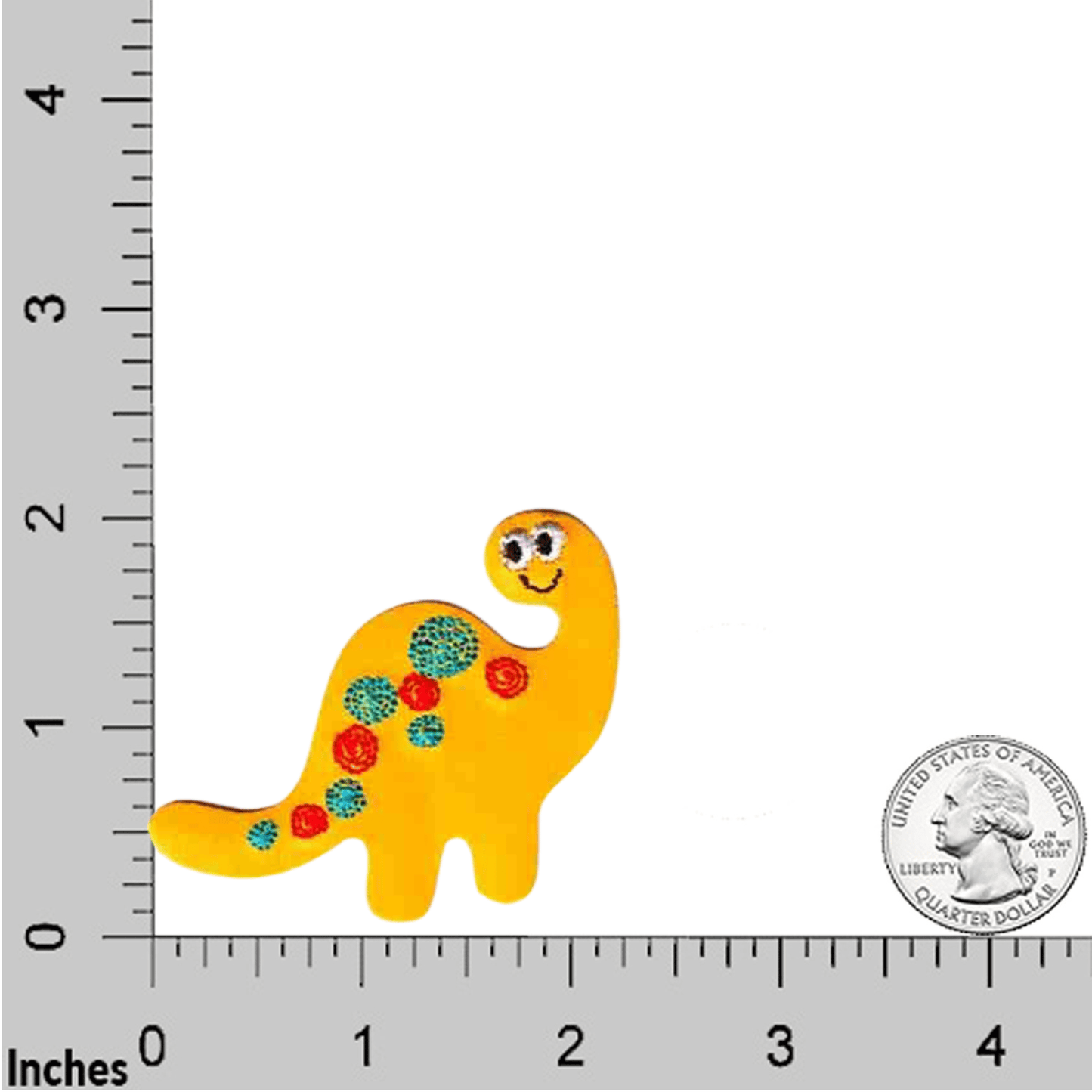 Cute Yellow Dinosaur (4- Pack) Iron On Children's Patch