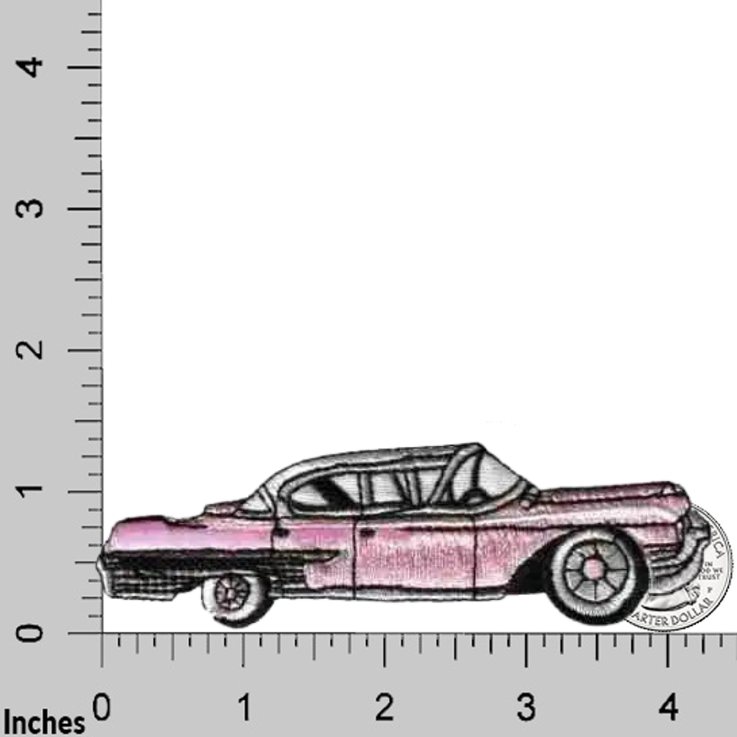 Cadillac Car (2-Pack) Iron On Patch: Pink or Black