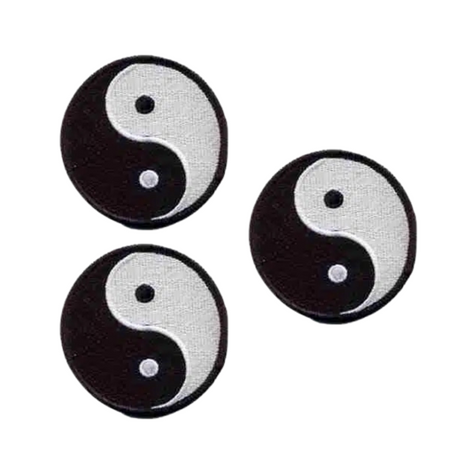 Yin Yang Black and White (3-Pack) Iron On Patch