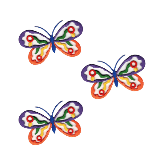 Bright Colored Cut Out Butterfly (3-Pack) Iron on Patch