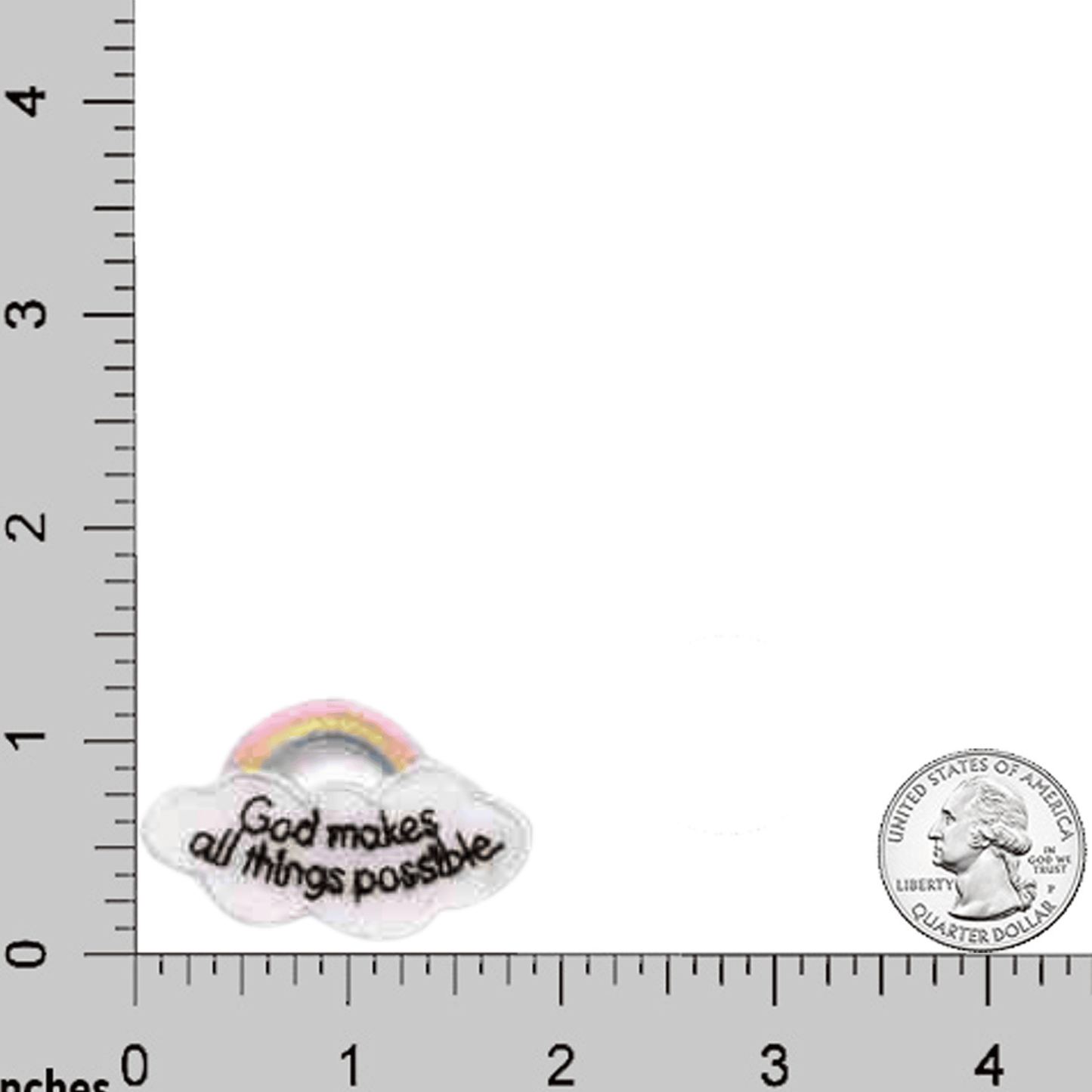 Rainbow Cloud with script "God Makes All Things Possible" (5-Pack) Embroidered Iron On Patch