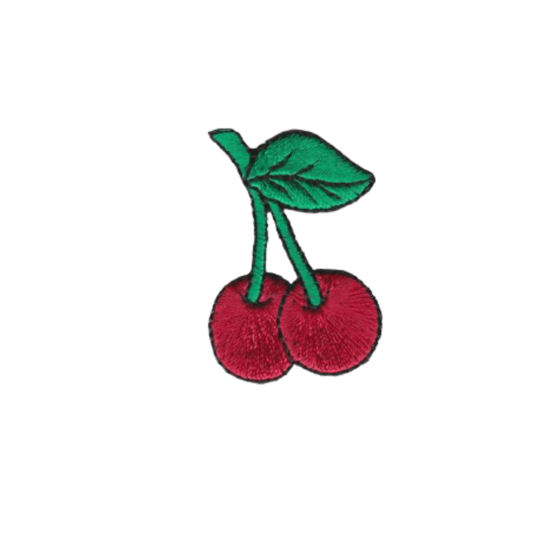 Double Cherries Patches (5-Pack) Fruit Embroidered Iron on Patch Appliques