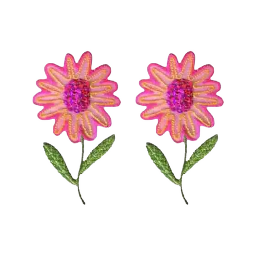 Sequin Flower (2-Pack) Iron On Patch - Pink