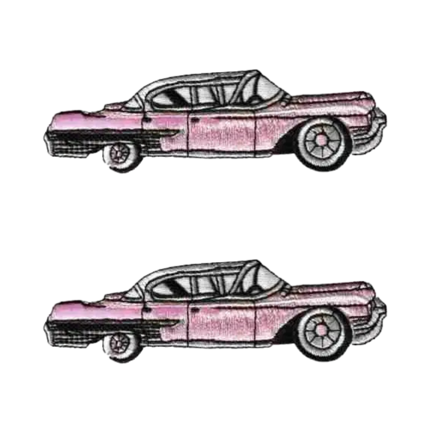 Cadillac Car (2-Pack) Iron On Patch: Pink or Black