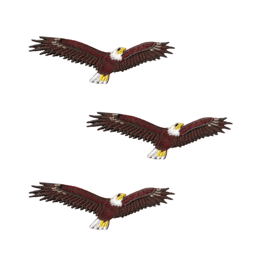 American Bald Eagle in Flight (3-Pack) Iron On Patch