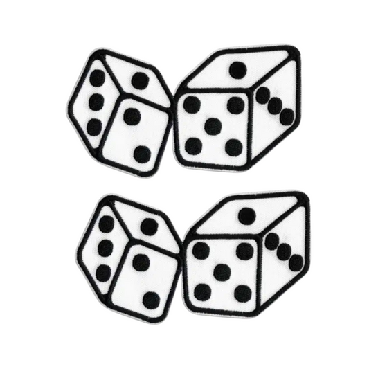 White Large Dice (2-Pack) Iron On Patch