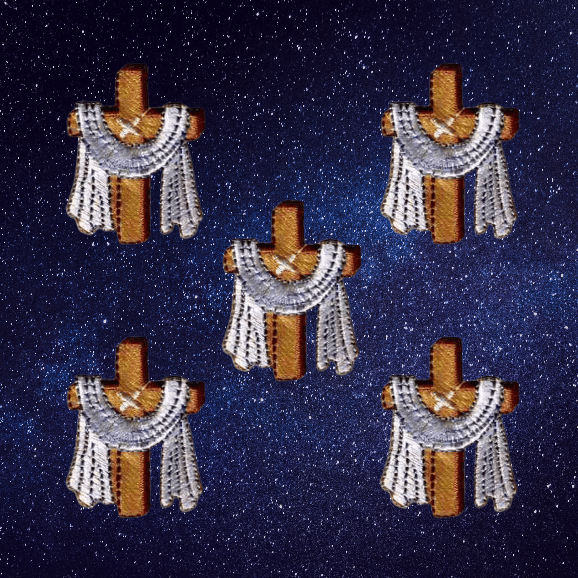 (5-Pack) Jesus Cross with Robe Christian Iron On Patch
