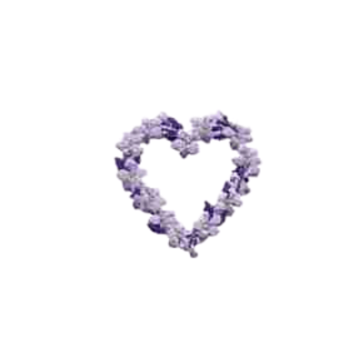 A Purple Heart Patches (5-Pack) Floral Embroidered Iron On Patch Applique - SMALL made of purple flowers on a white background.
