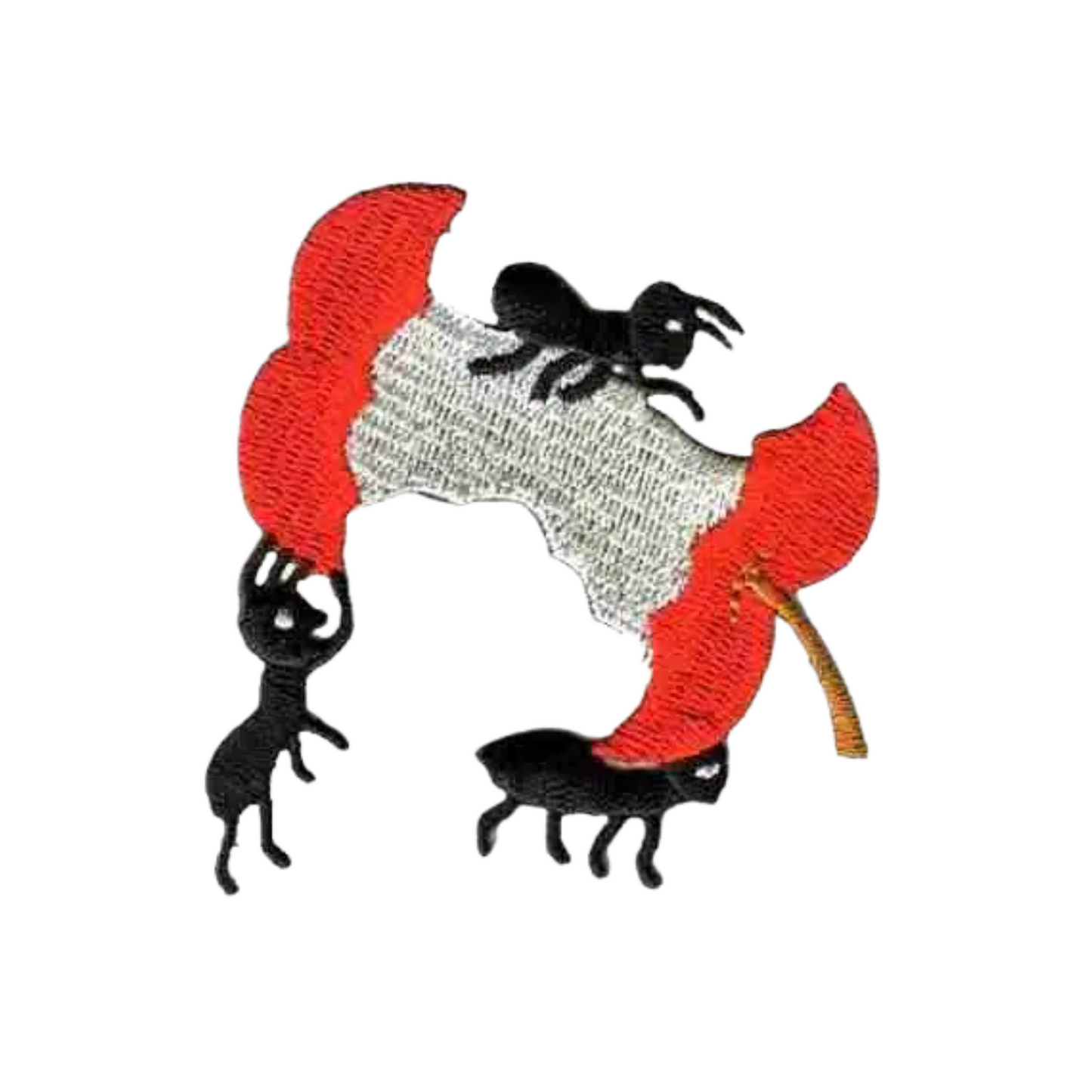 Ants with Apple Core Embroidered (2-Pack) Iron-on Patch