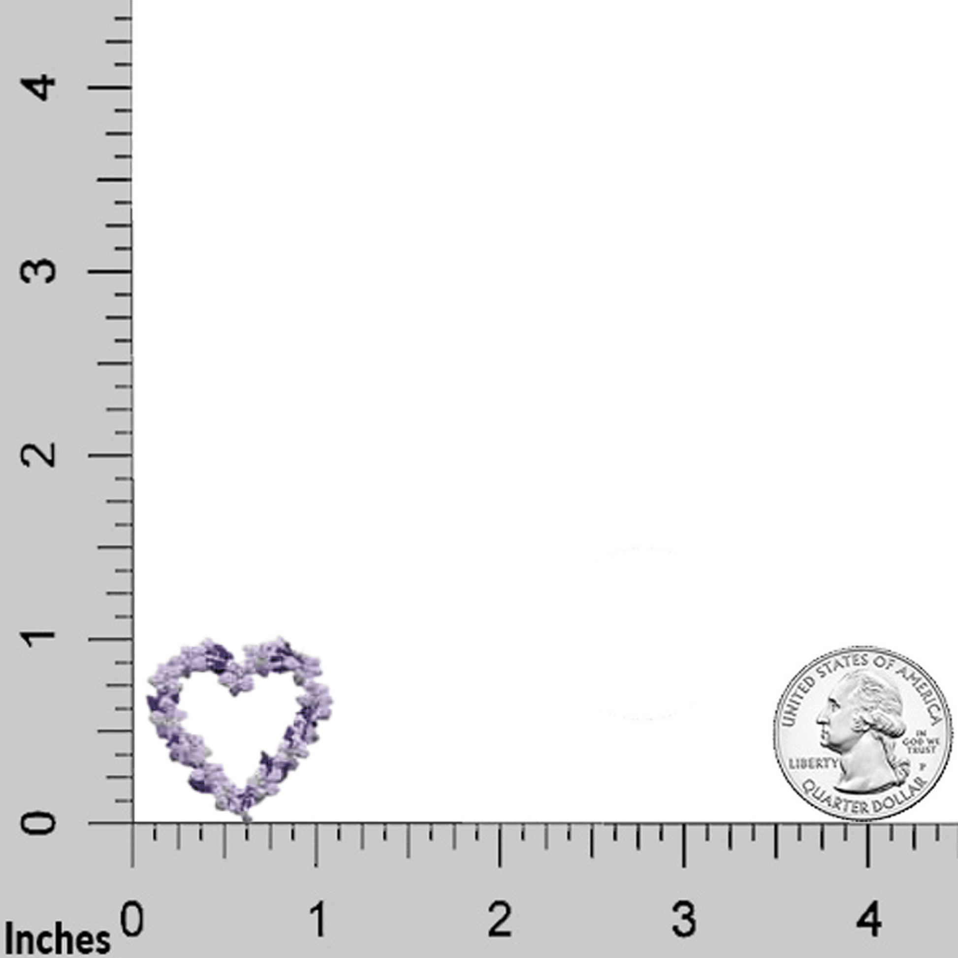 A Purple Heart Patches (5-Pack) Floral Embroidered Iron On Patch Applique - SMALL-shaped coin with a ruler next to it.