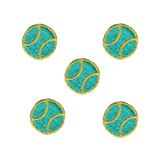 Tiny Tennis Ball (5-Pack) Sport Iron on Patch -Green