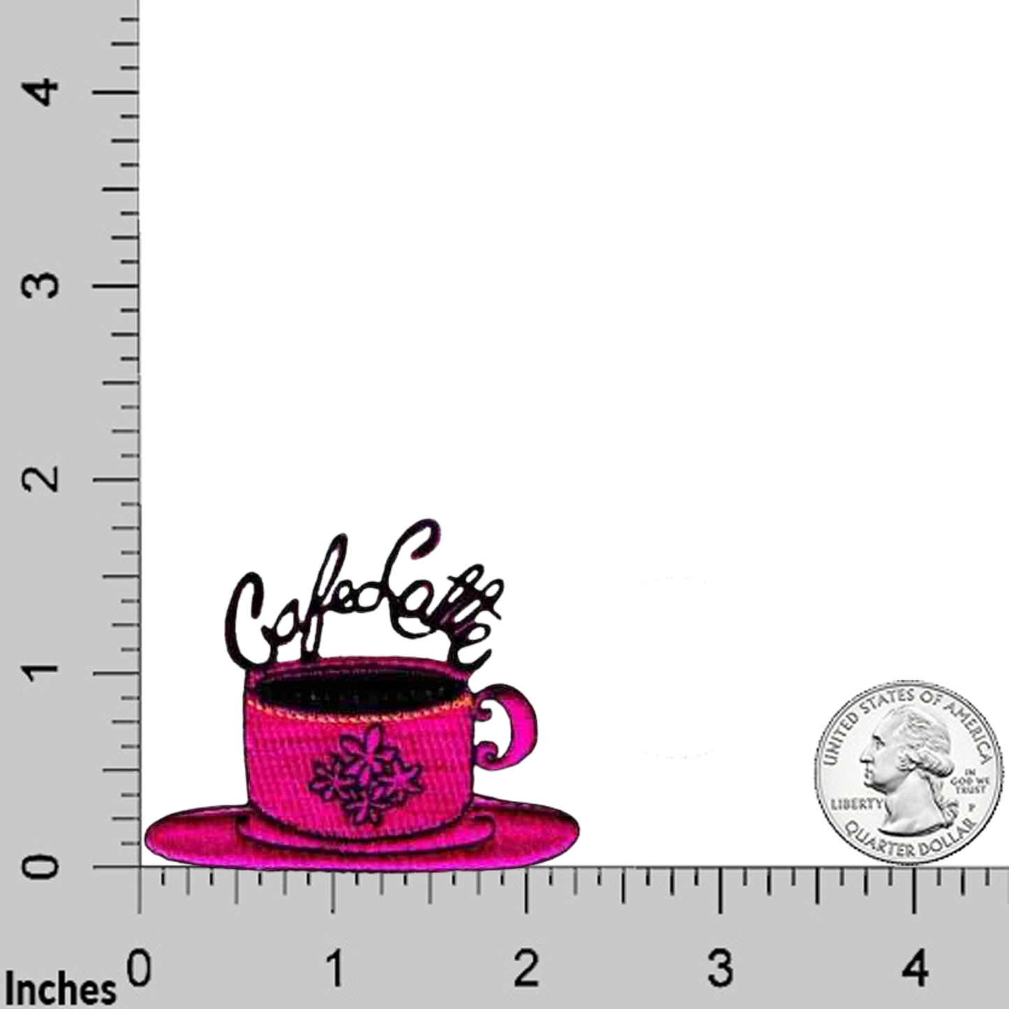 Coffee Latte Cup & Saucer (3-Pack) Iron On Patch