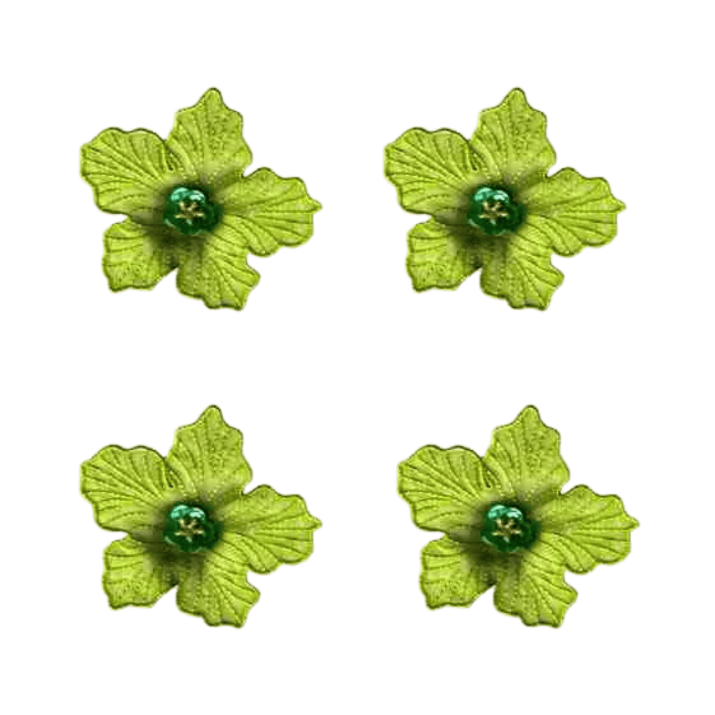 Green Chiffon Flower Iron On Floral Patch