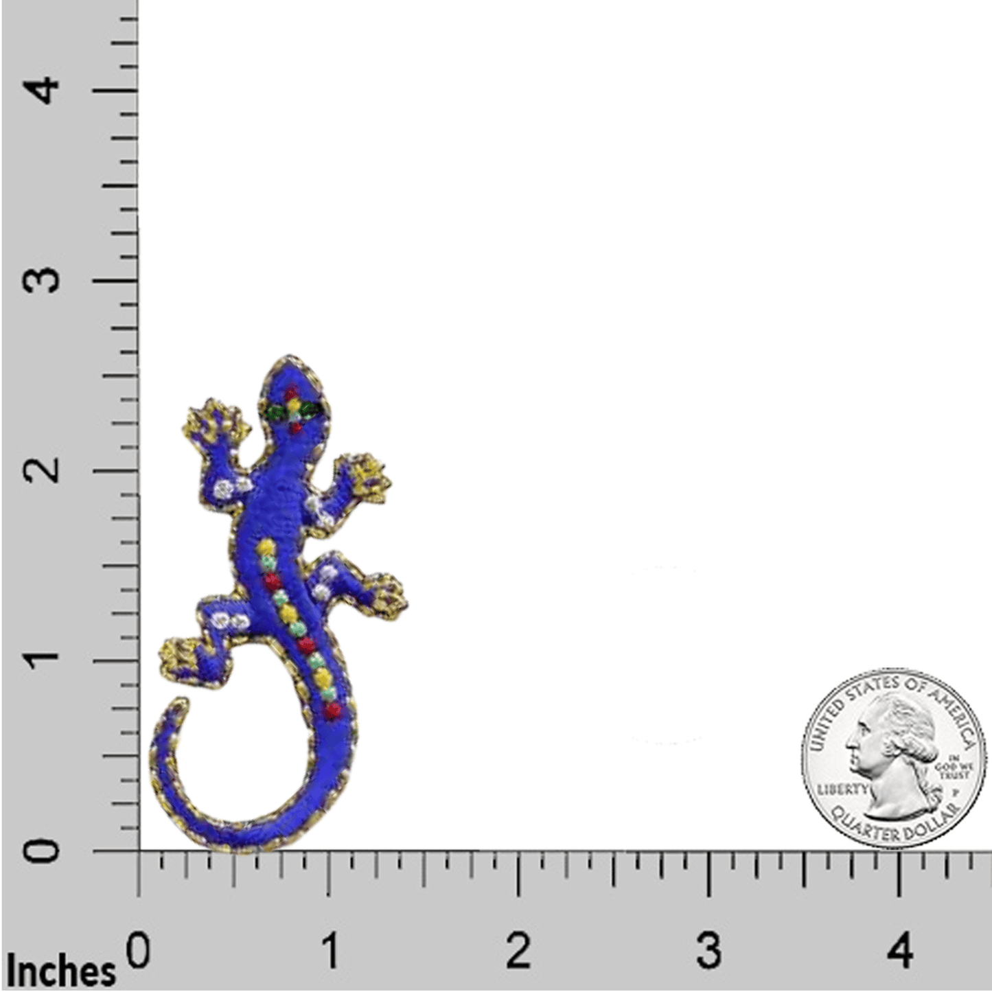 Royal Blue Jewel Lizard (3- Pack) Reptile Iron On Patch