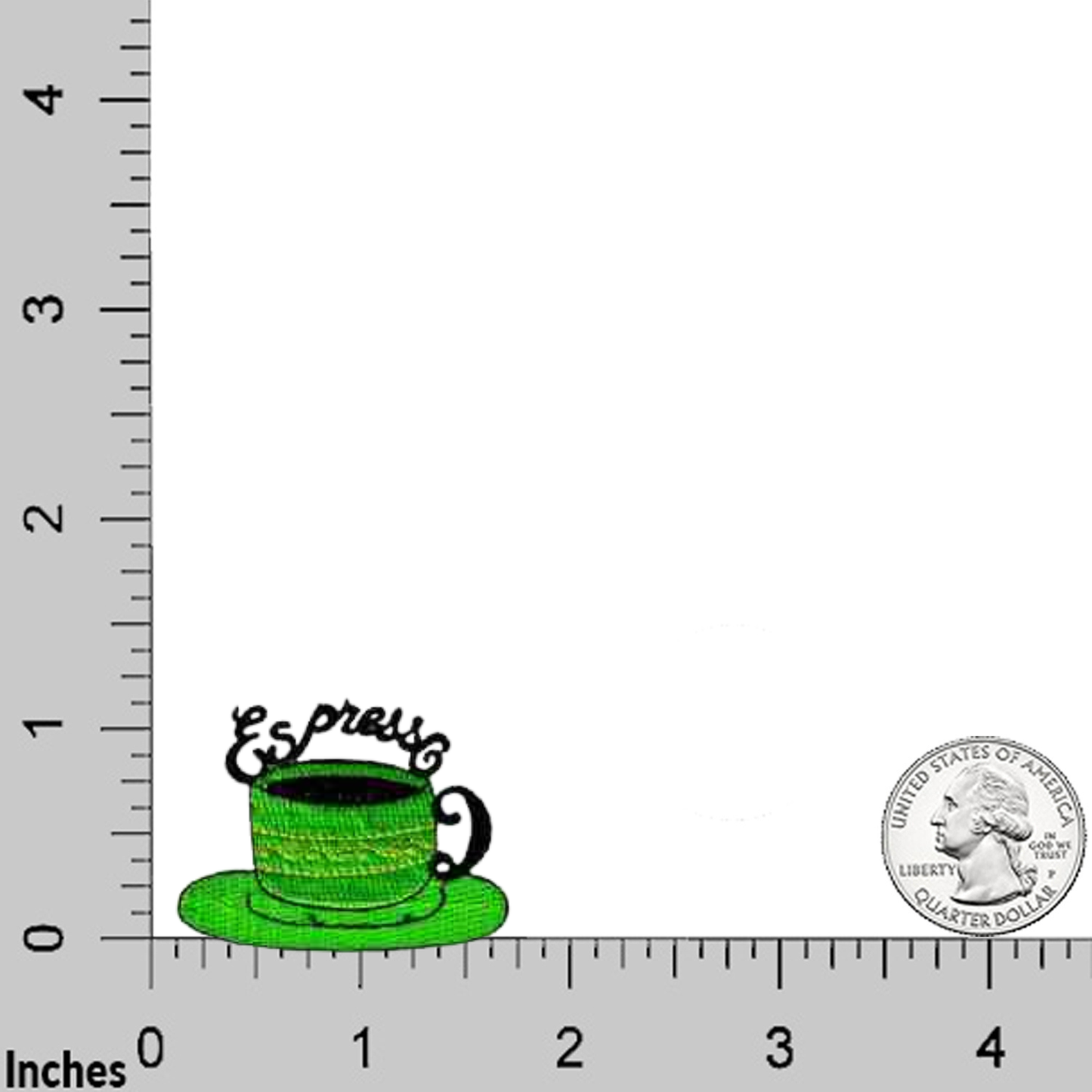 Cup of Espresso in Green (3-Pack) Iron On Patch