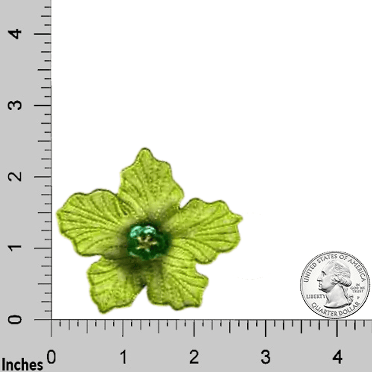 Green Chiffon Flower Iron On Floral Patch