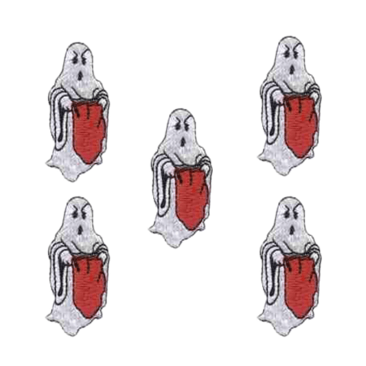 Trick or Treat Ghost Patches (5-Pack) Halloween Embroidered Iron On Patch