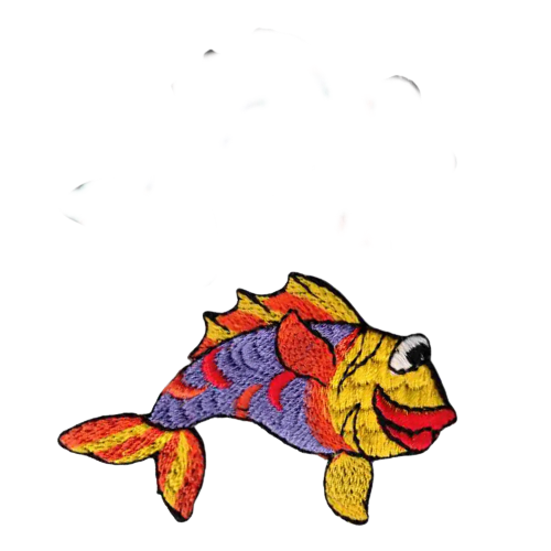 Bubba Lips Fish (3-Pack) Iron On Patch: Multiple Colors