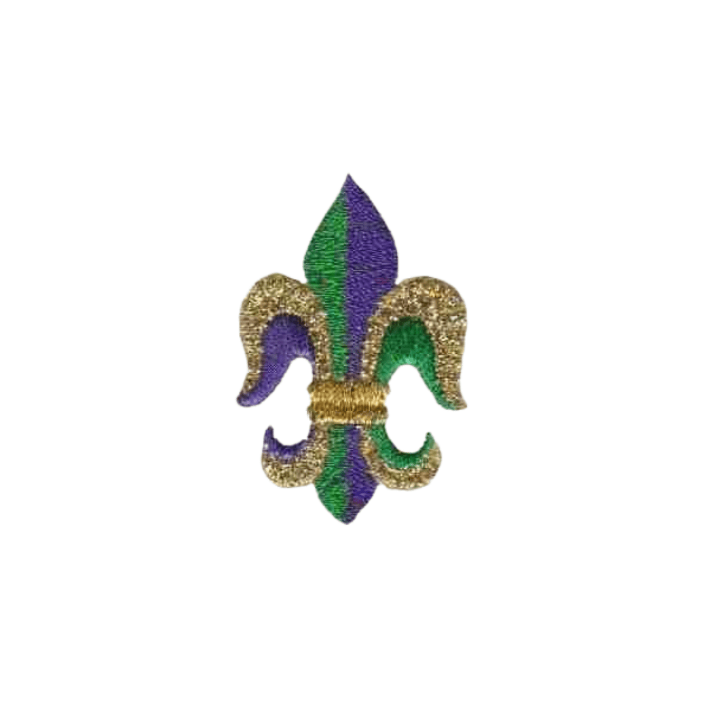 Laughing Lizards Fleur De Lis Iron on Patch Applique in Black and Gold (3-Pack, 2.5"H), perfect for adding style to jackets or bags. Features an embroidered design for easy iron-on application.