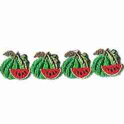Four 36" of Watermelons Fruit Iron On Patches on a white background.